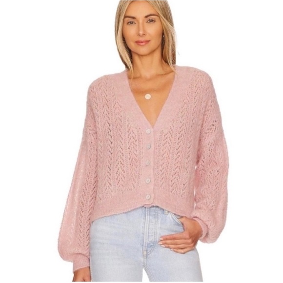 NWT! Free People Amelia Cardigan Alpaca Blend in Mauve Moon - Picture 1 of 11